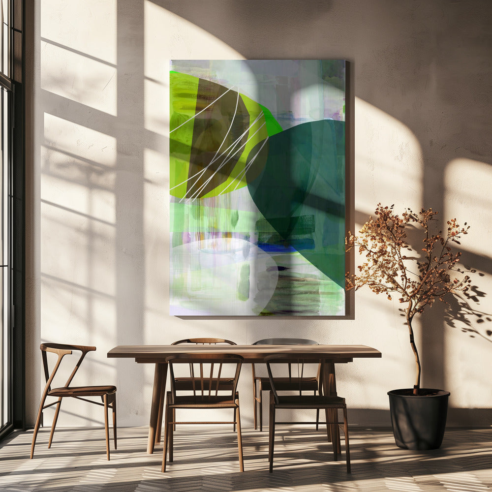 Abstract Green Shapes 2 | Canvas