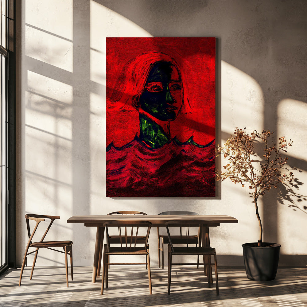 The Swimmer Red | Canvas