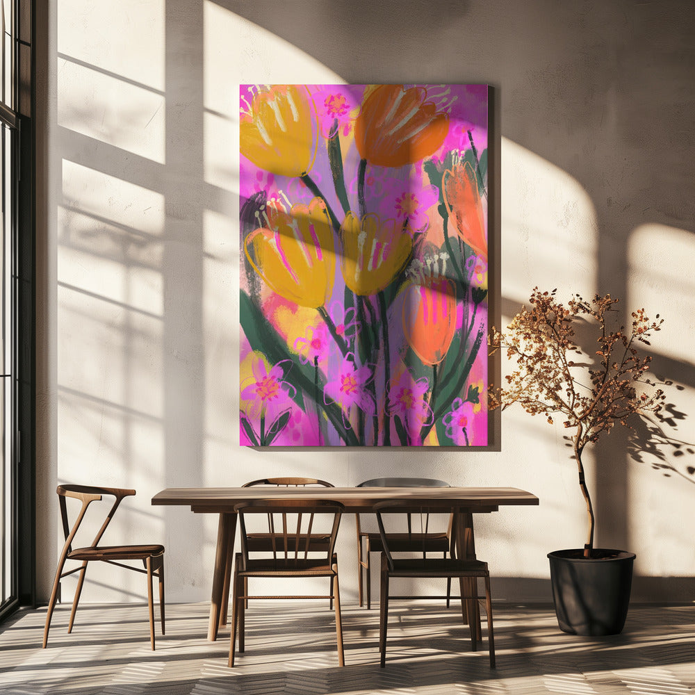 Vibrant Petal Dance | Canvas