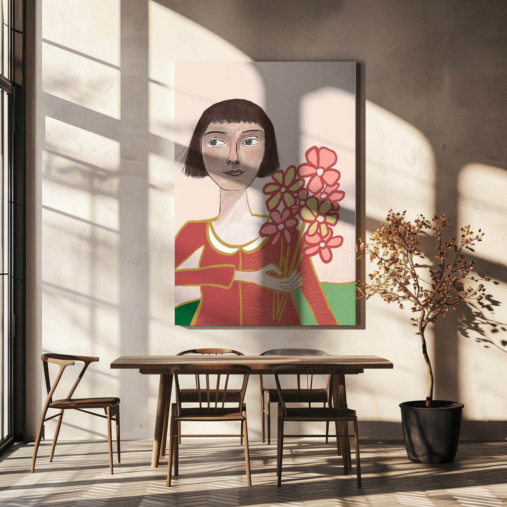 Woman with flowers | Canvas