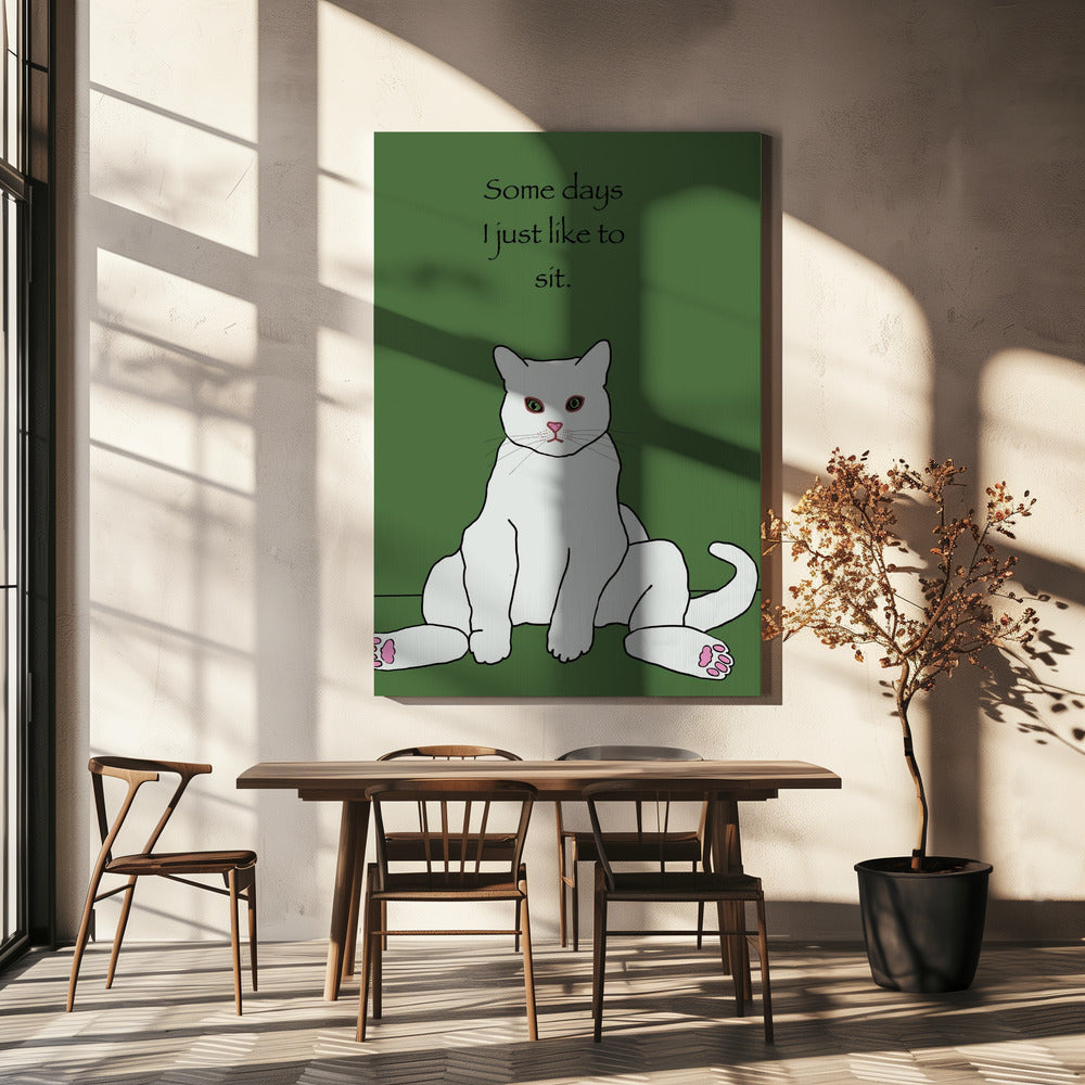 White cat with quote | Canvas