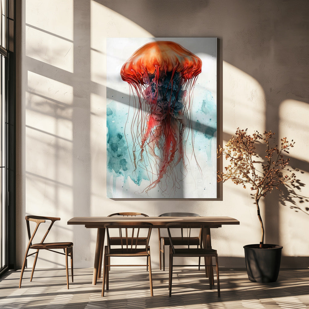 Animal Watercolor Art Medusa Sea Life | Canvas