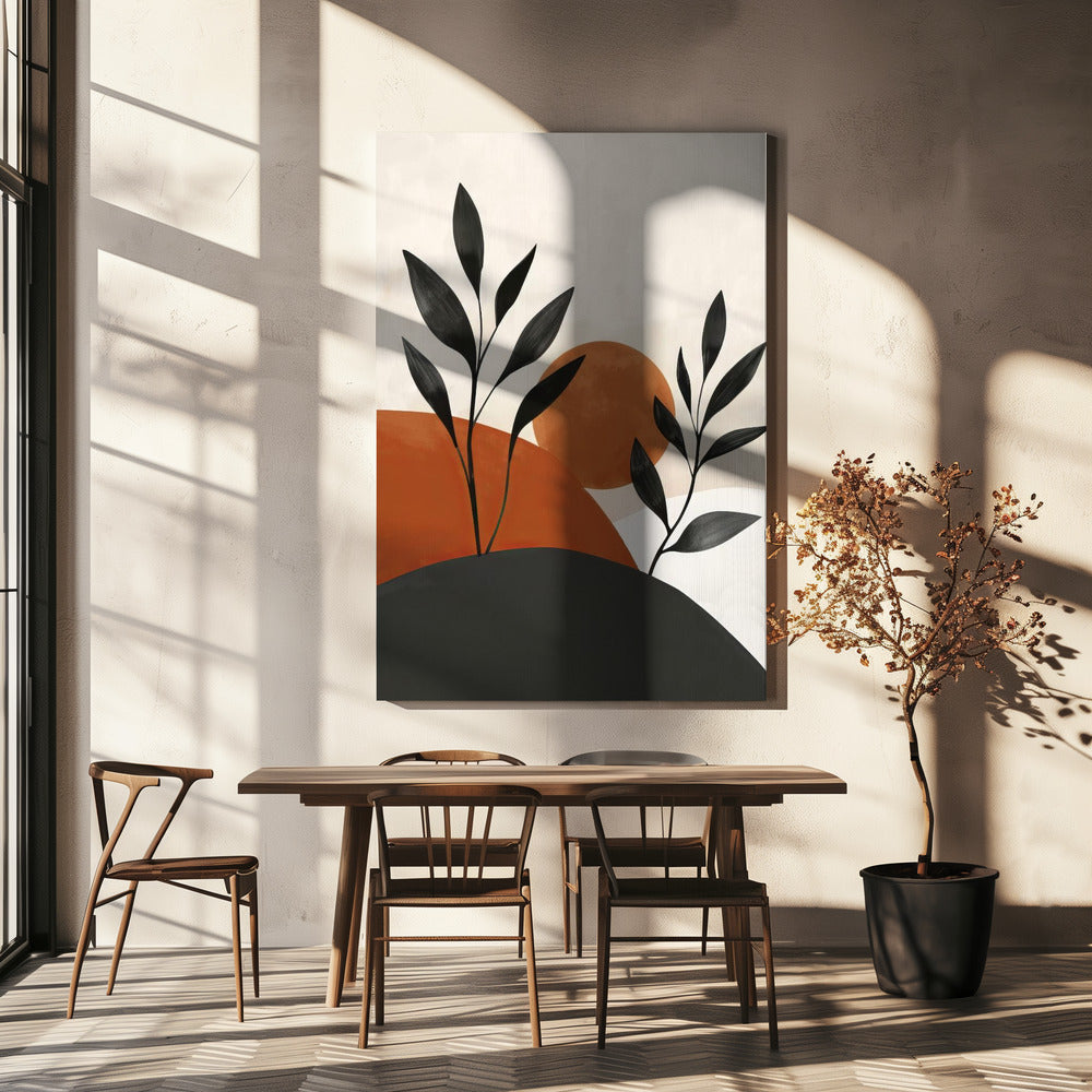 Painted Shapes and Plants 32 | Canvas