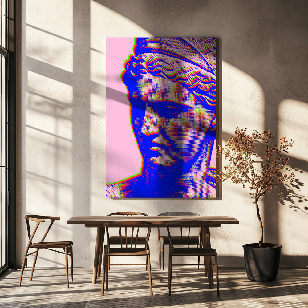 Vibrant Glitch Bust | Canvas