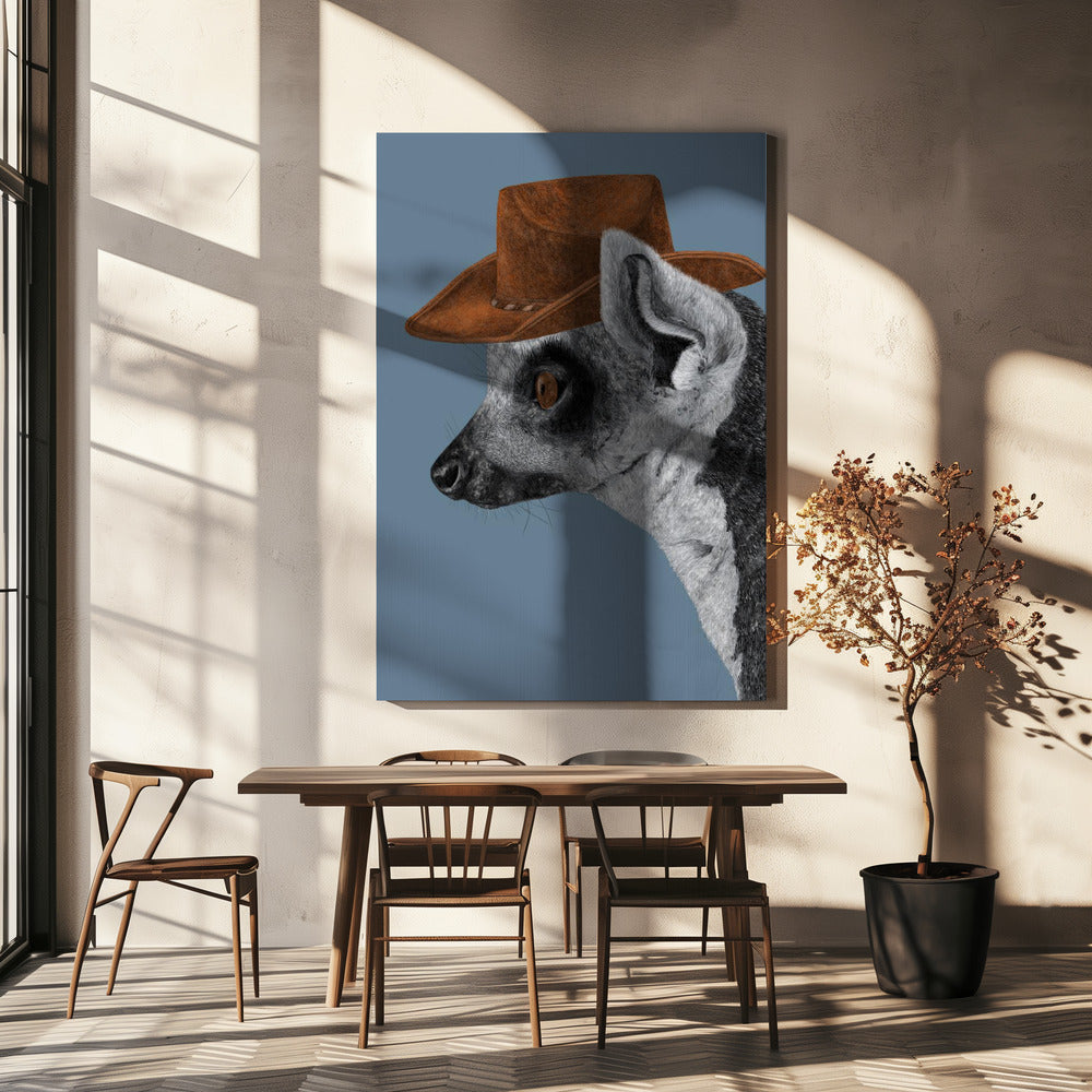Felix The Cowboy Lemur | Canvas