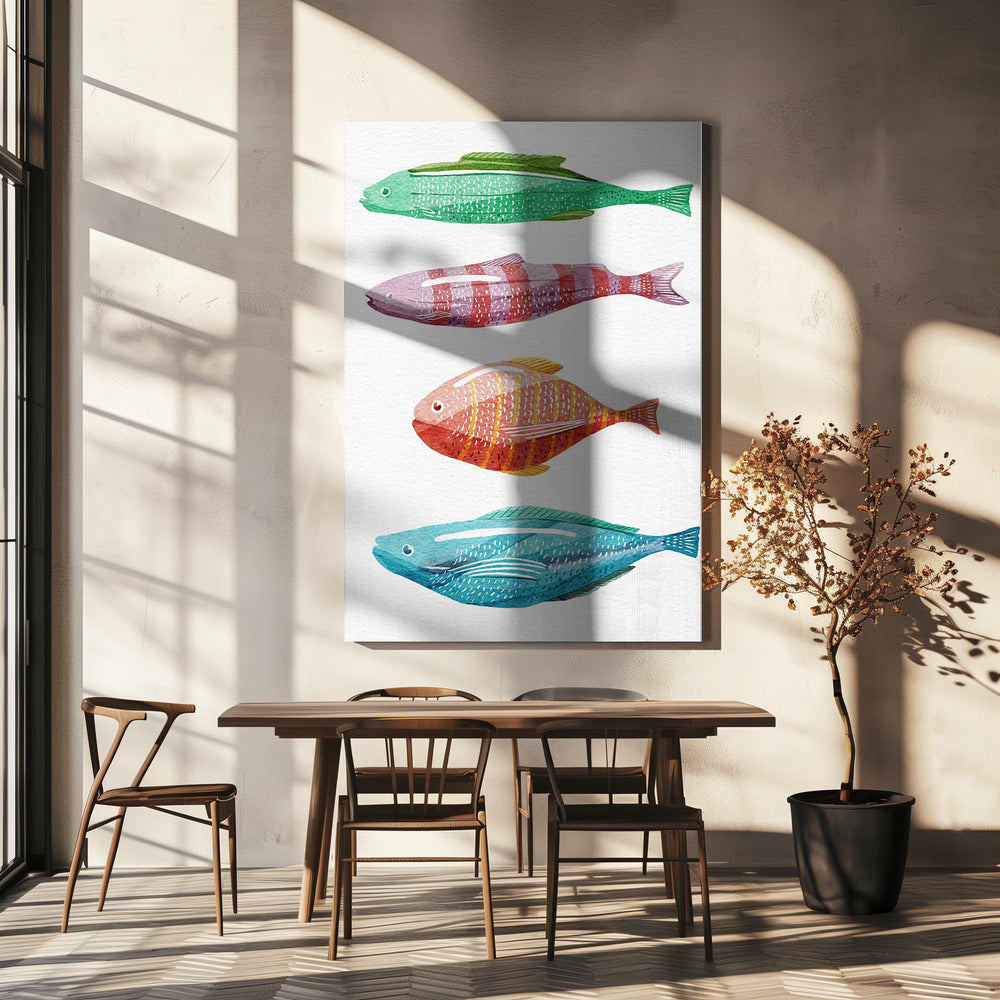 Four Colorful Fish | Canvas