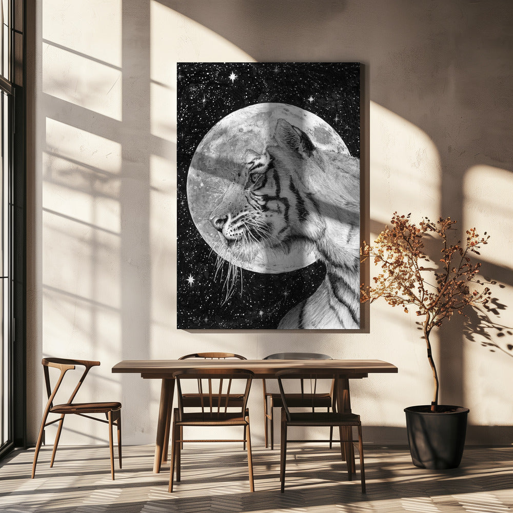 Moon and Tiger Original | Canvas