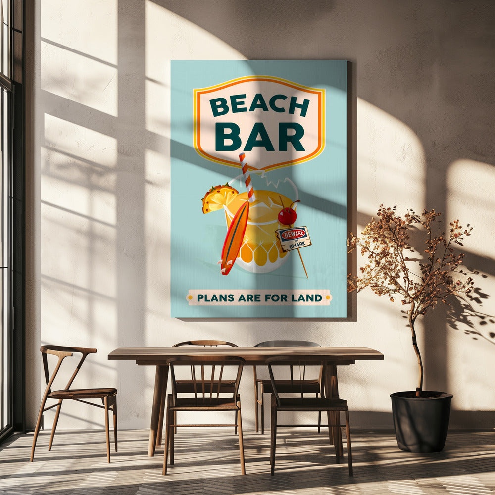 Beach Bar Summer Tropical Cocktail Bar Art | Canvas