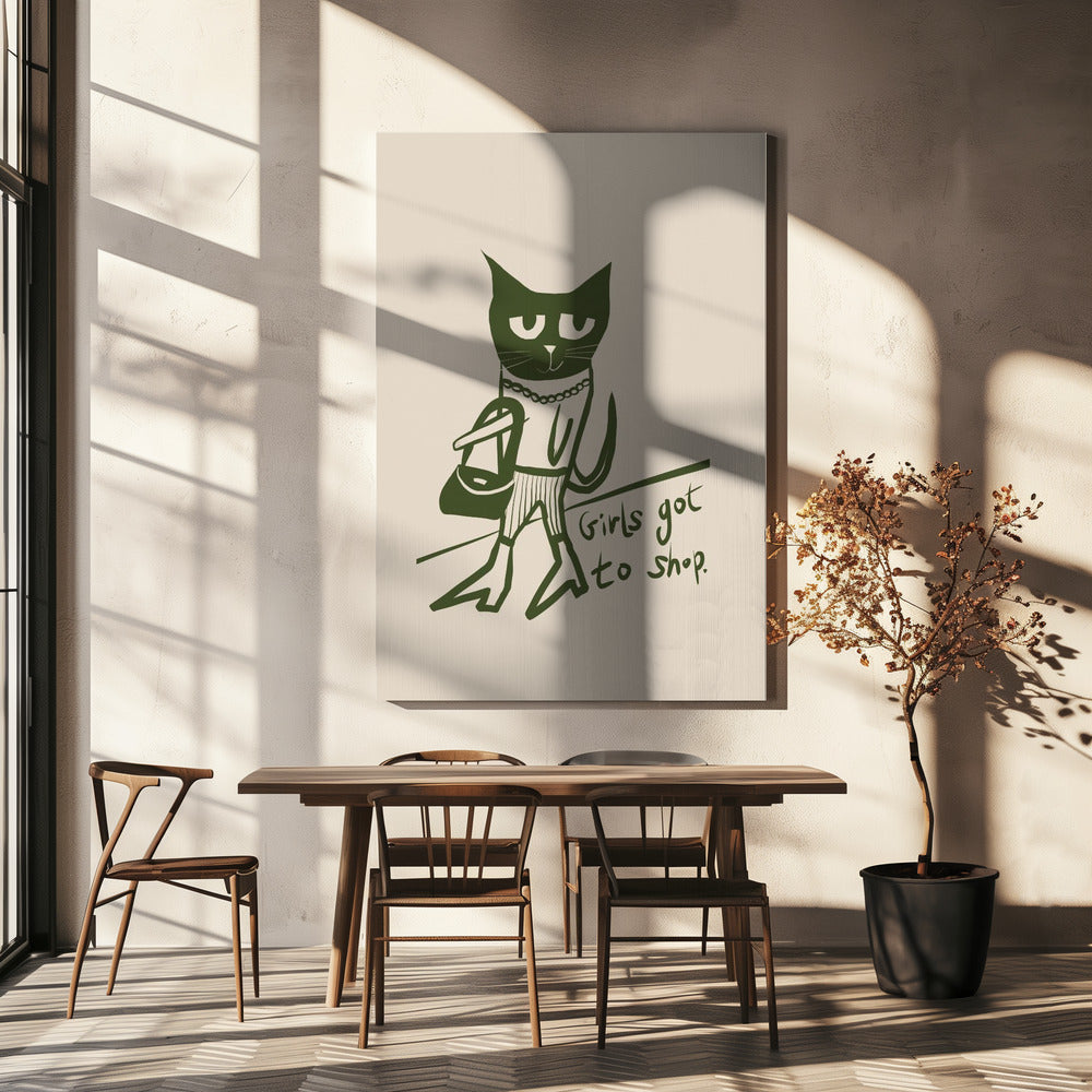 Cat shopping humour | Canvas