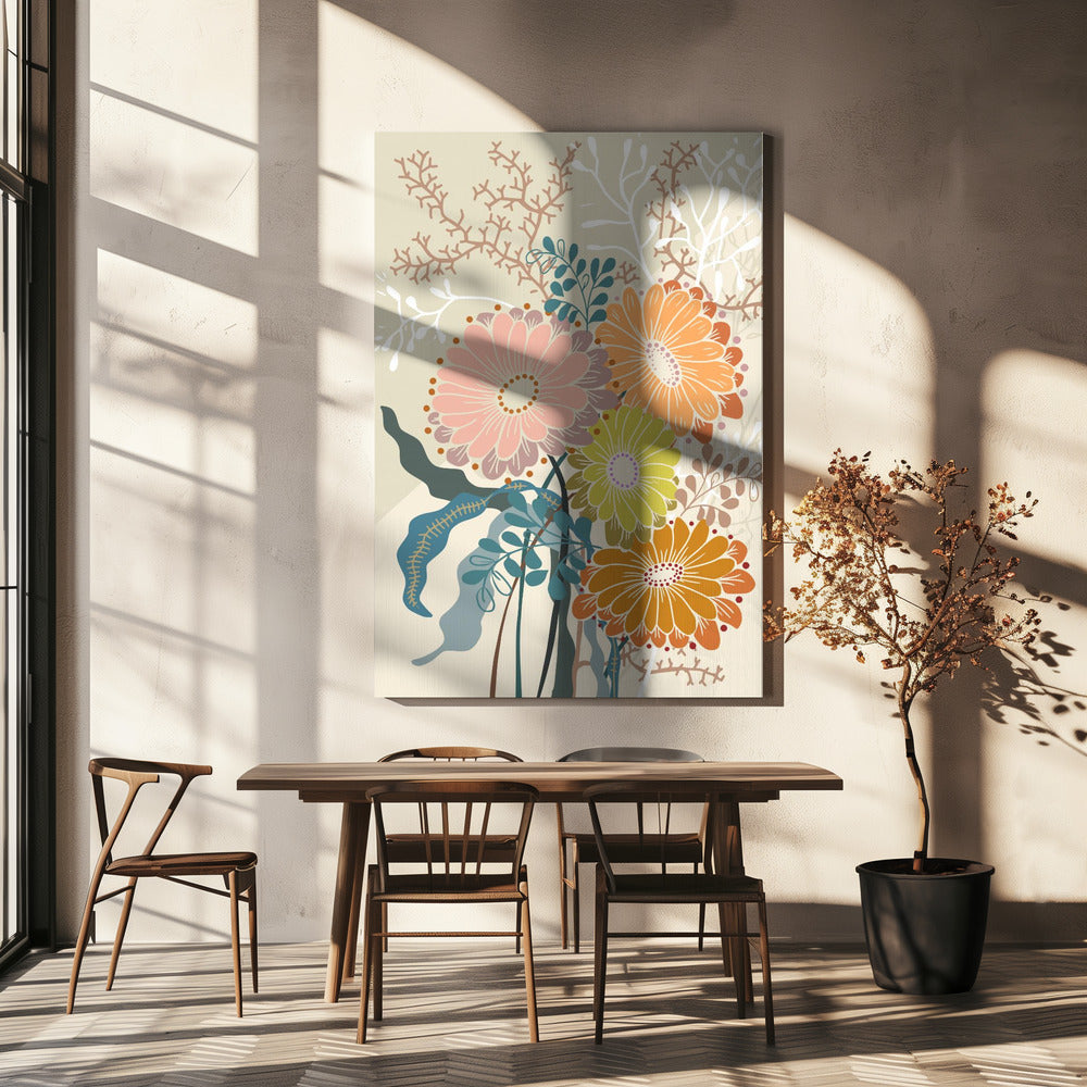 Springtime Daisies Earthy Tones | Canvas