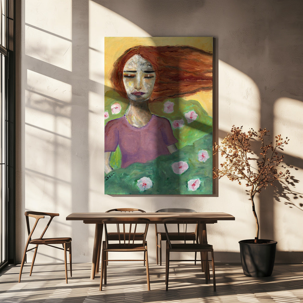 Brunette Free as a Breeze | Canvas