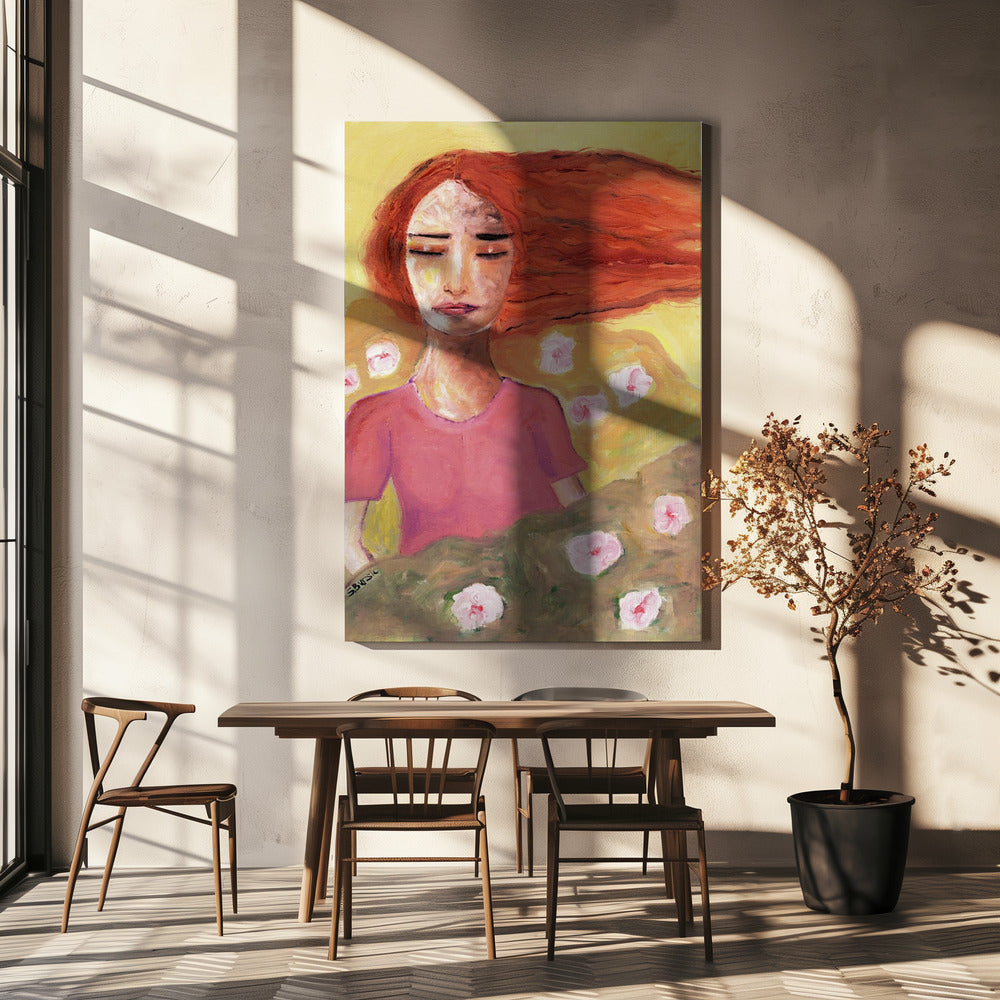 Red Head Free as the Breeze | Canvas