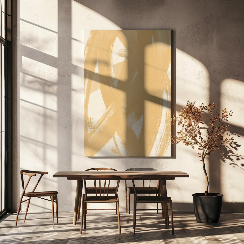 Dynamic Beige Brushstrokes | Canvas
