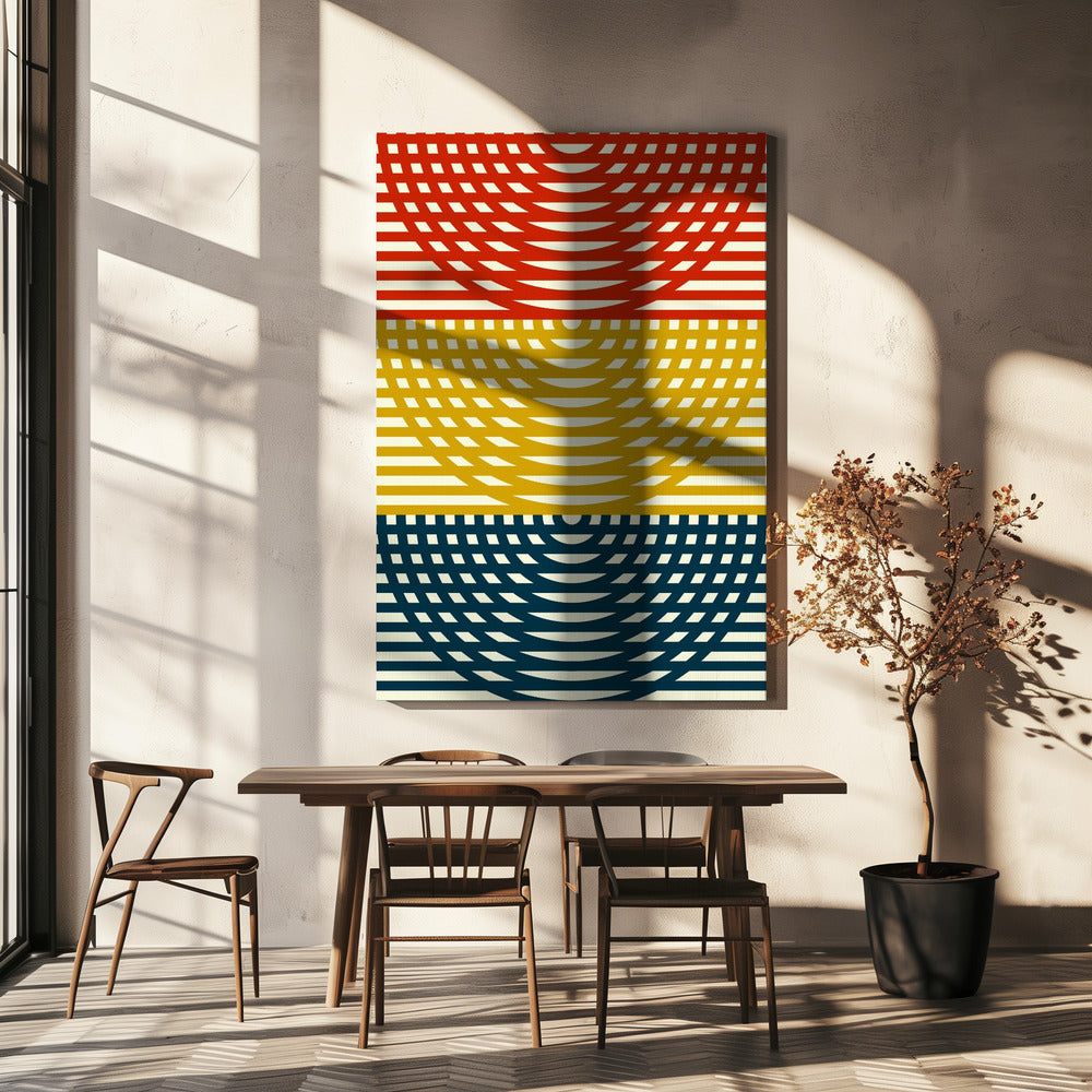Tri-Color Waves | Canvas