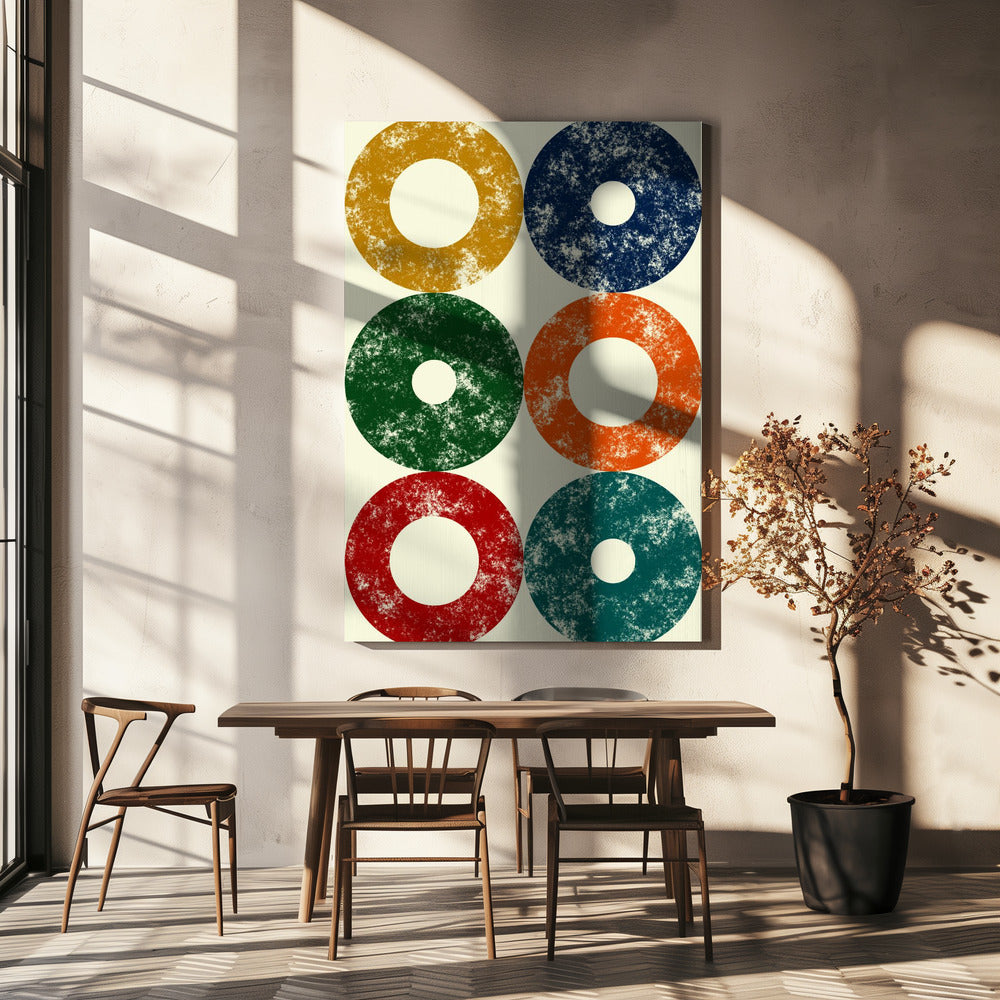 Colorful Circles Row | Canvas