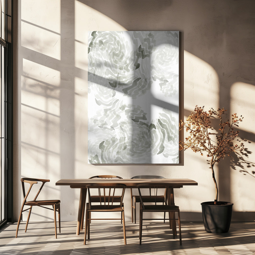 Grey Watercolour Twirl 1 | Canvas
