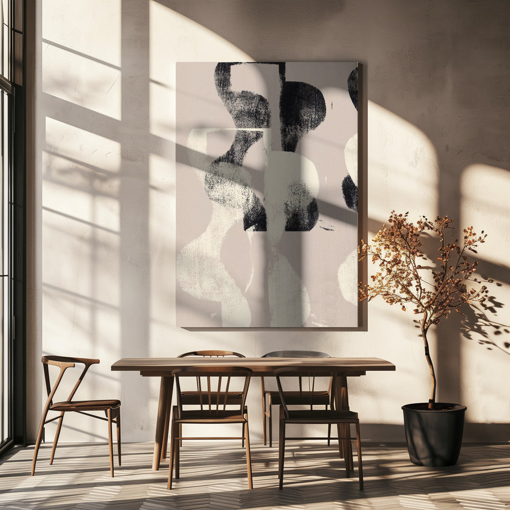 Tango – Organic Shapes in Black and Beige | Canvas
