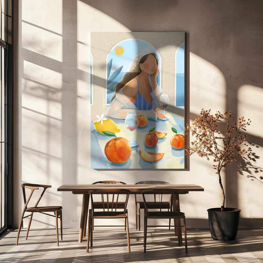 Girl with peaches | Canvas