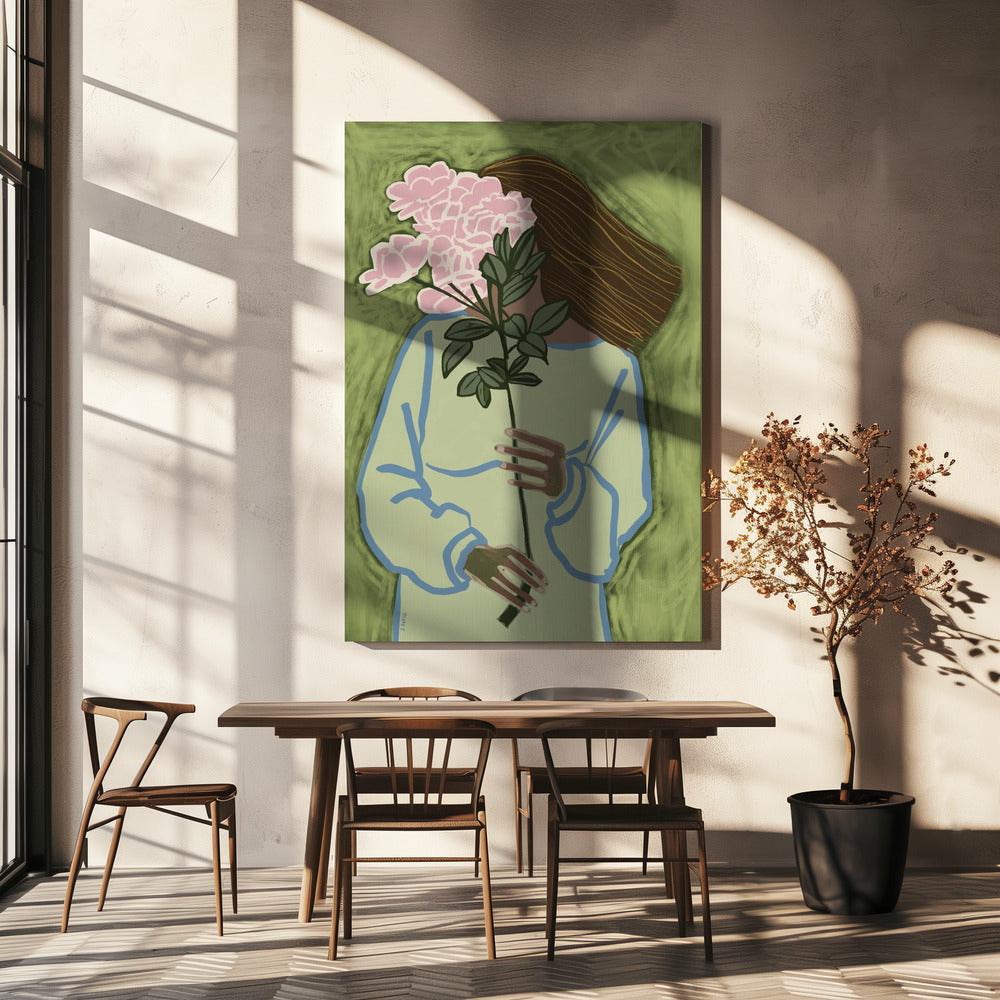 Lady with flowers | Canvas