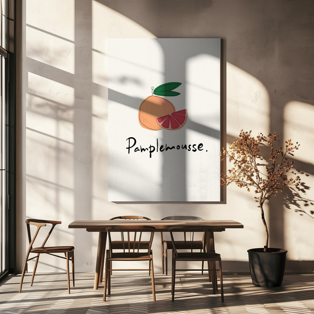 Modern French Fruits Collection &quot;Grapefruit / Pamplemousse&quot; | Canvas