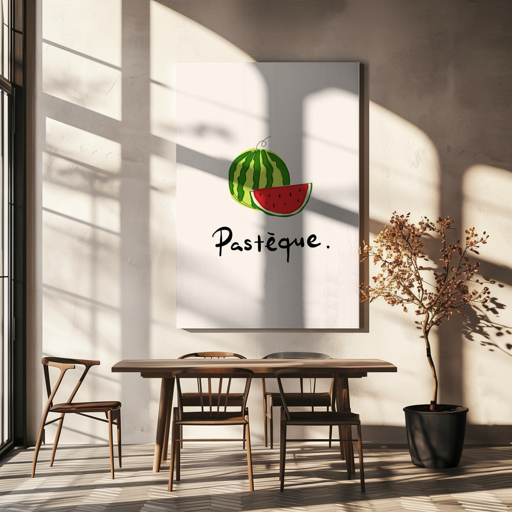 Modern French Fruits Collection &quot;Watermelon / Pastèque&quot; | Canvas
