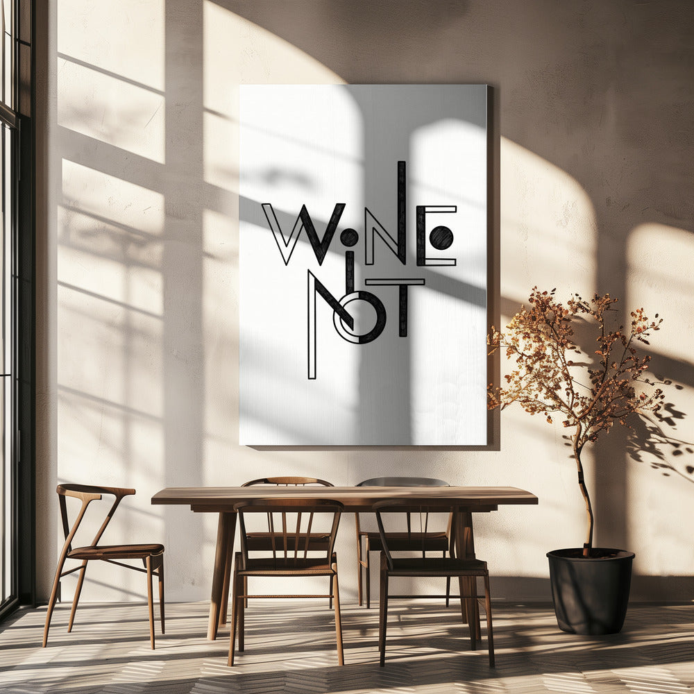 Wine Not hand-drawn text &amp; quote | Canvas