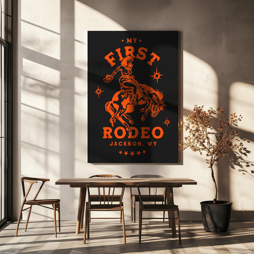 My First Rodeo Jackson Wyoming Horseback Cowgirl | Canvas