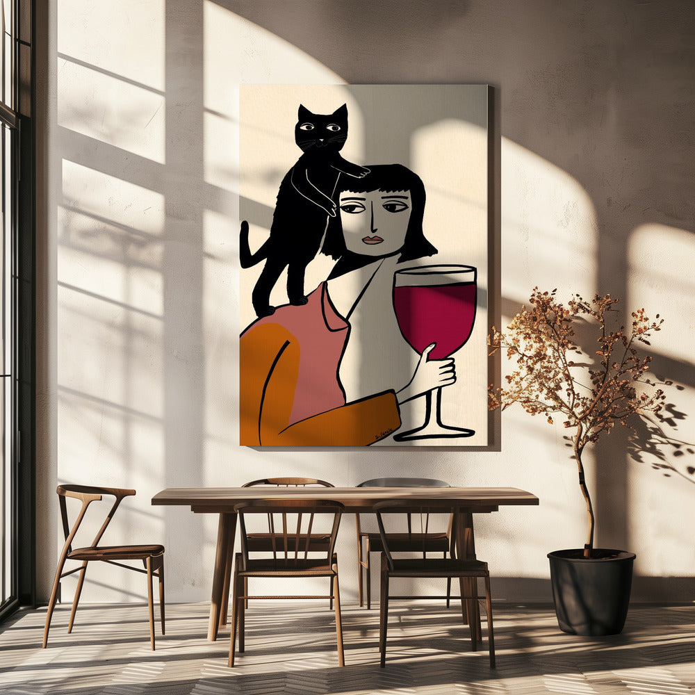 Wine and cat lover | Canvas