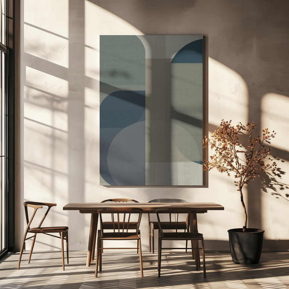 Woven Blue and Neutral Abstract Layers 2 | Canvas