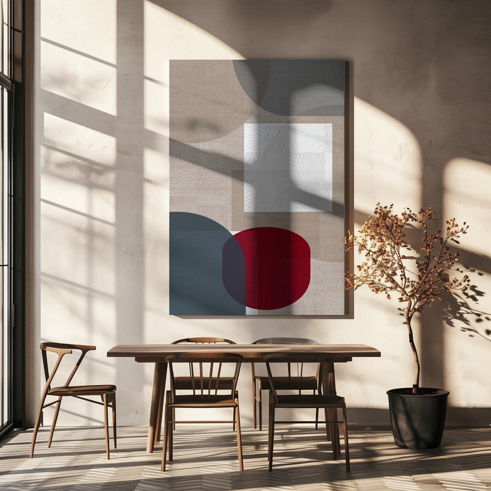 Woven Blue and Neutral Abstract Layers 3 | Canvas