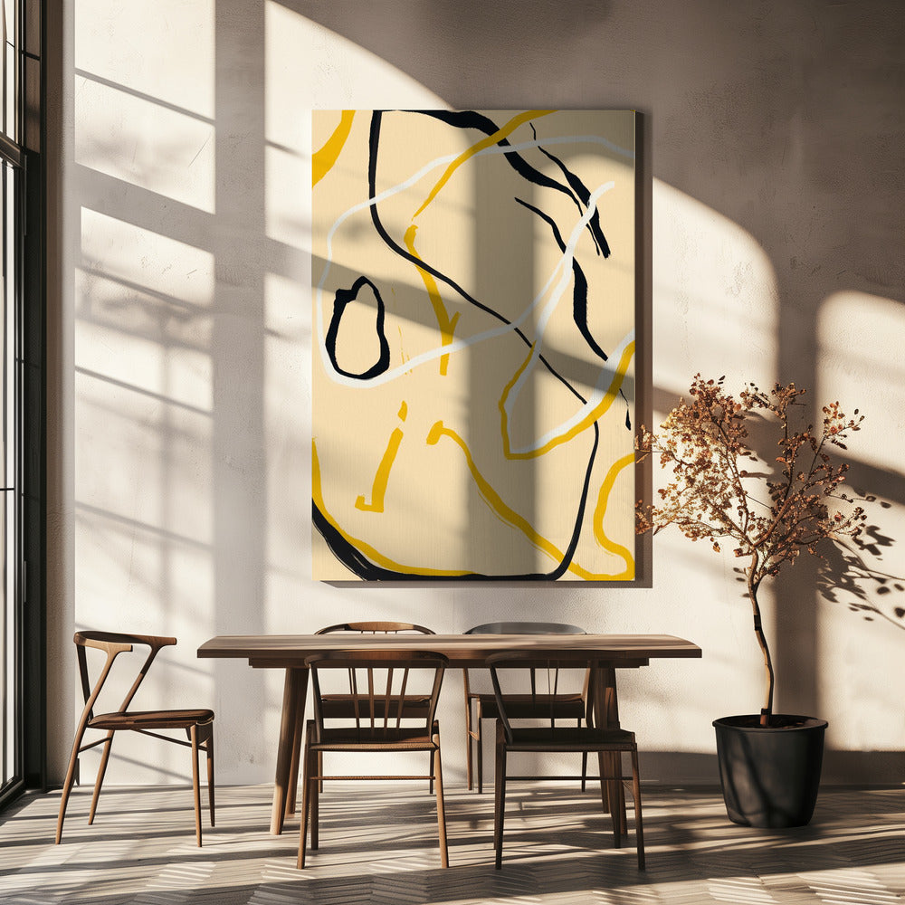 Golden Flow Lines | Canvas
