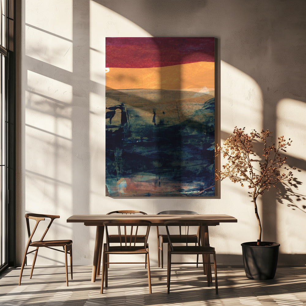 Blend Of Earthy Tones And Vibrant Teal | Canvas