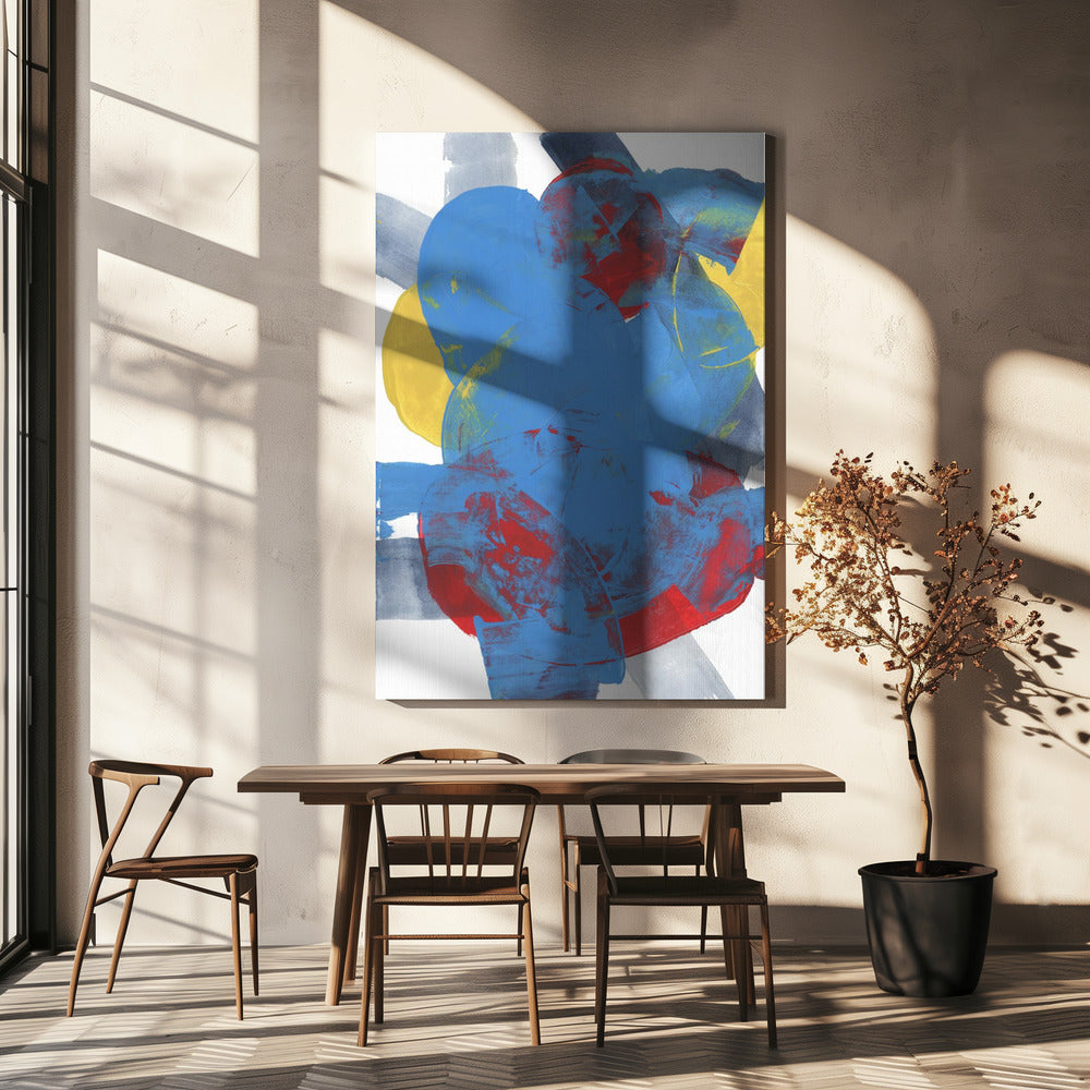 Abstract Blue Red Yellow Shapes 2 | Canvas