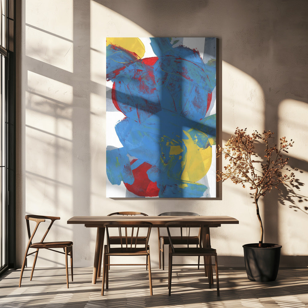 Abstract Blue Red Yellow Shapes 1 | Canvas