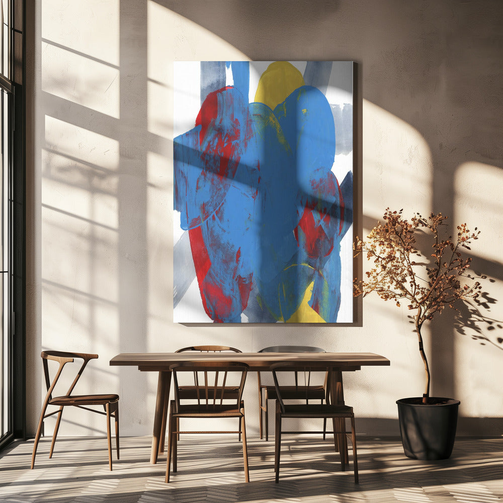 Abstract Blue Red Yellow Shapes 3 | Canvas