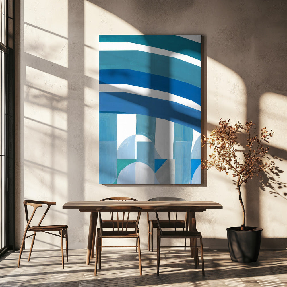 Blue French Stripes 3 | Canvas