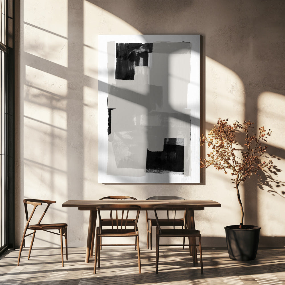 Black and White Abstract Composition No.3 | Canvas