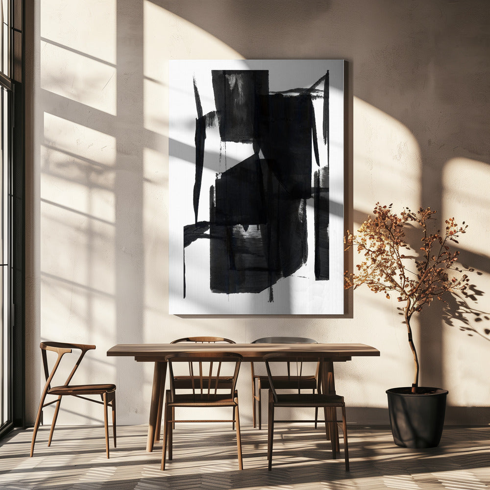 Black and White Abstract Composition No.7 | Canvas