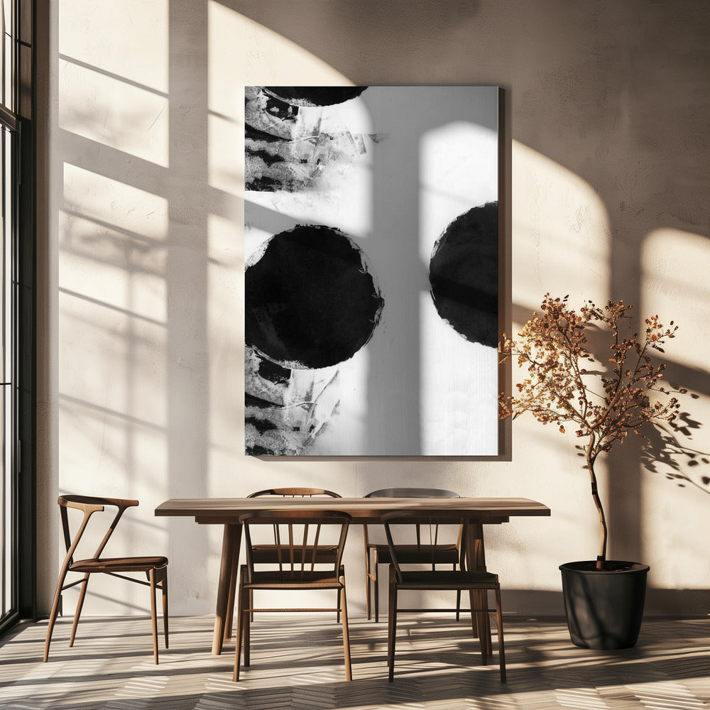 Black and White Abstract Dots 3 | Canvas