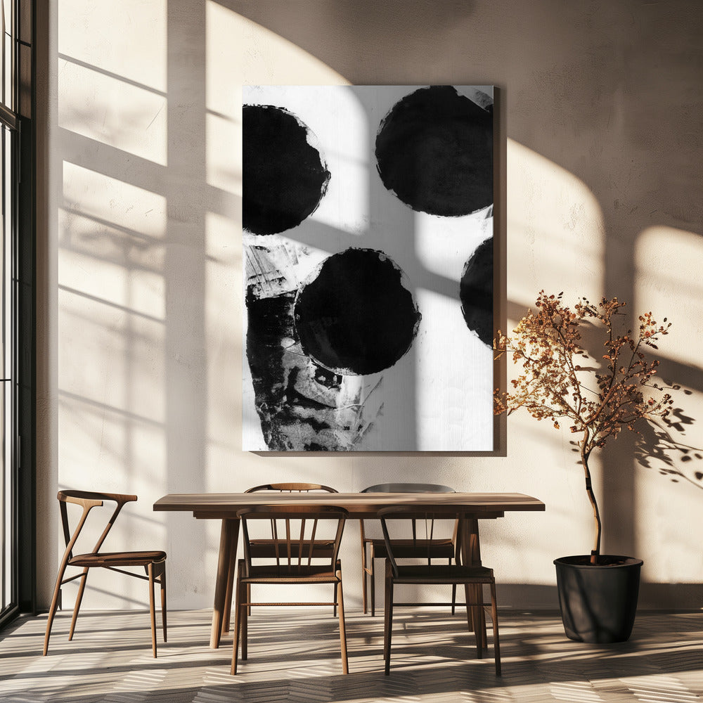 Black and White Abstract Dots 4 | Canvas