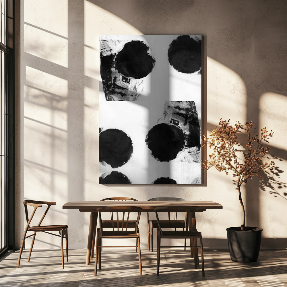 Black and White Abstract Dots 8 | Canvas