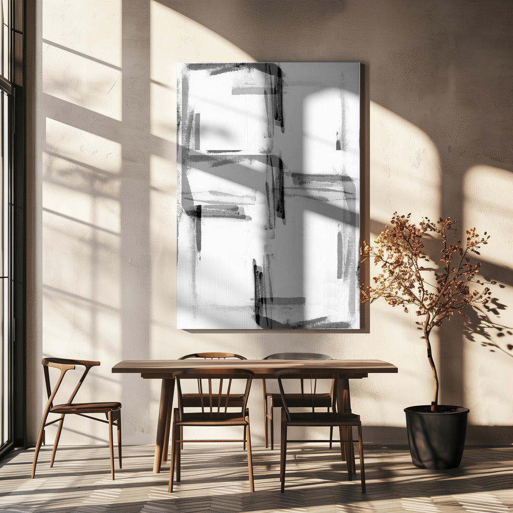 Minimal Black and White Abstract 2 | Canvas