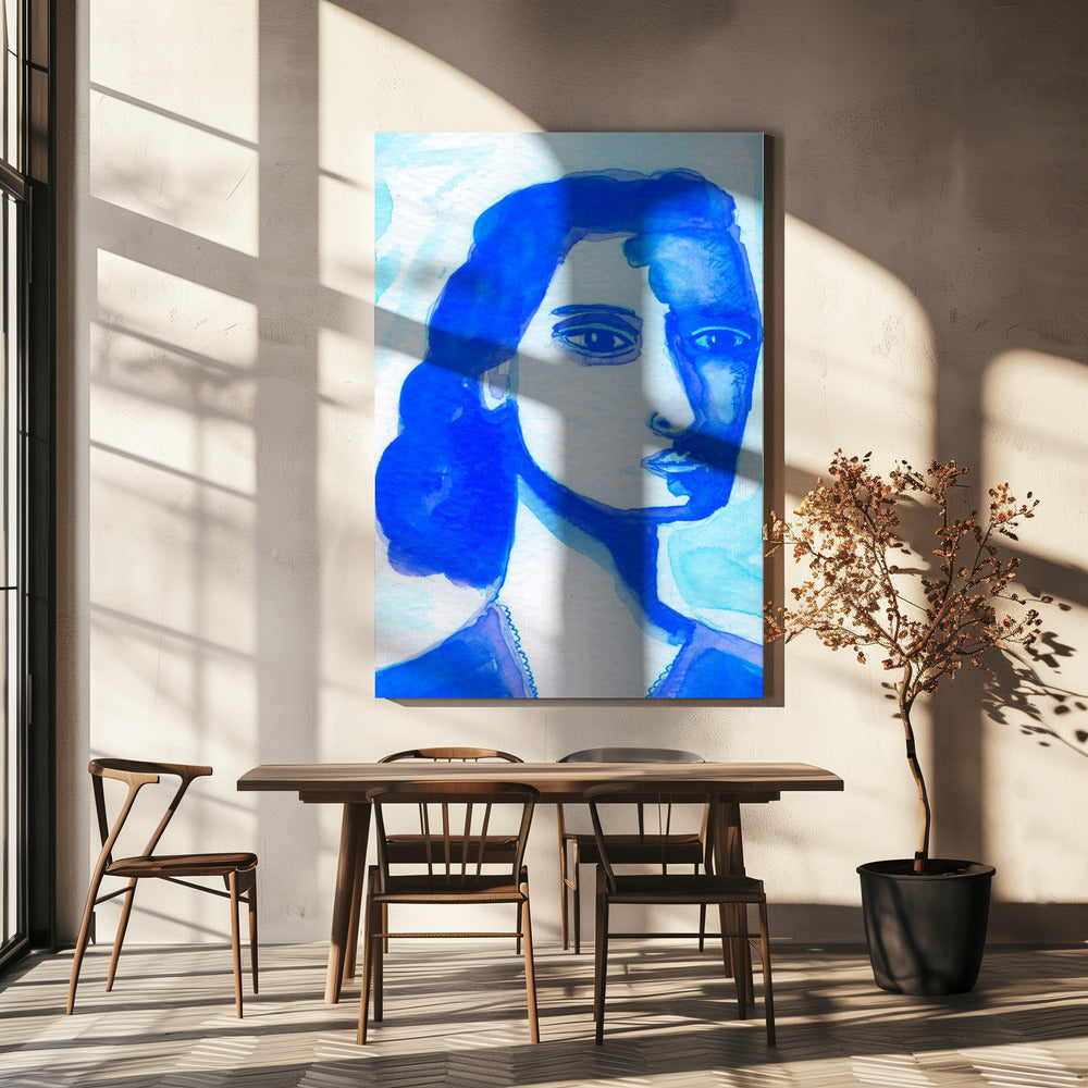 The deep thinker blue | Canvas