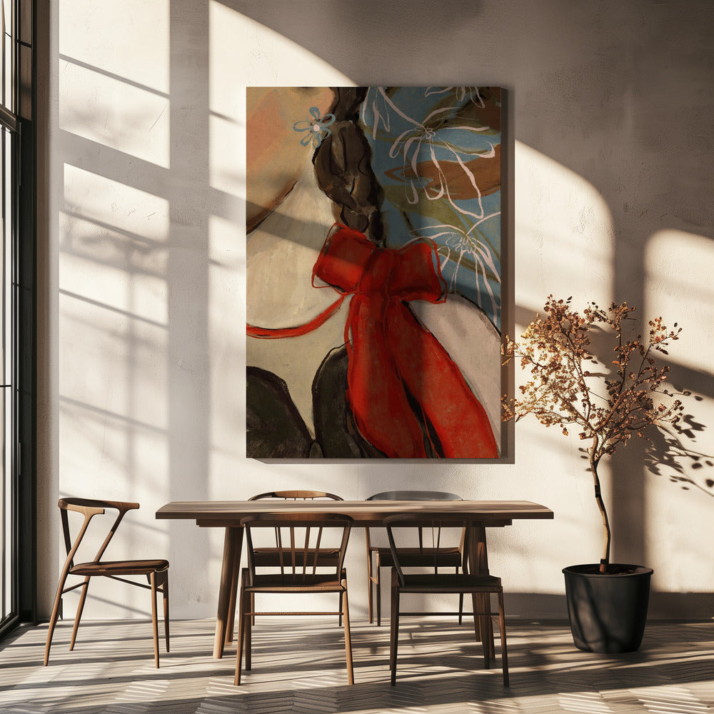 Scarlet Bow Elegance | Canvas
