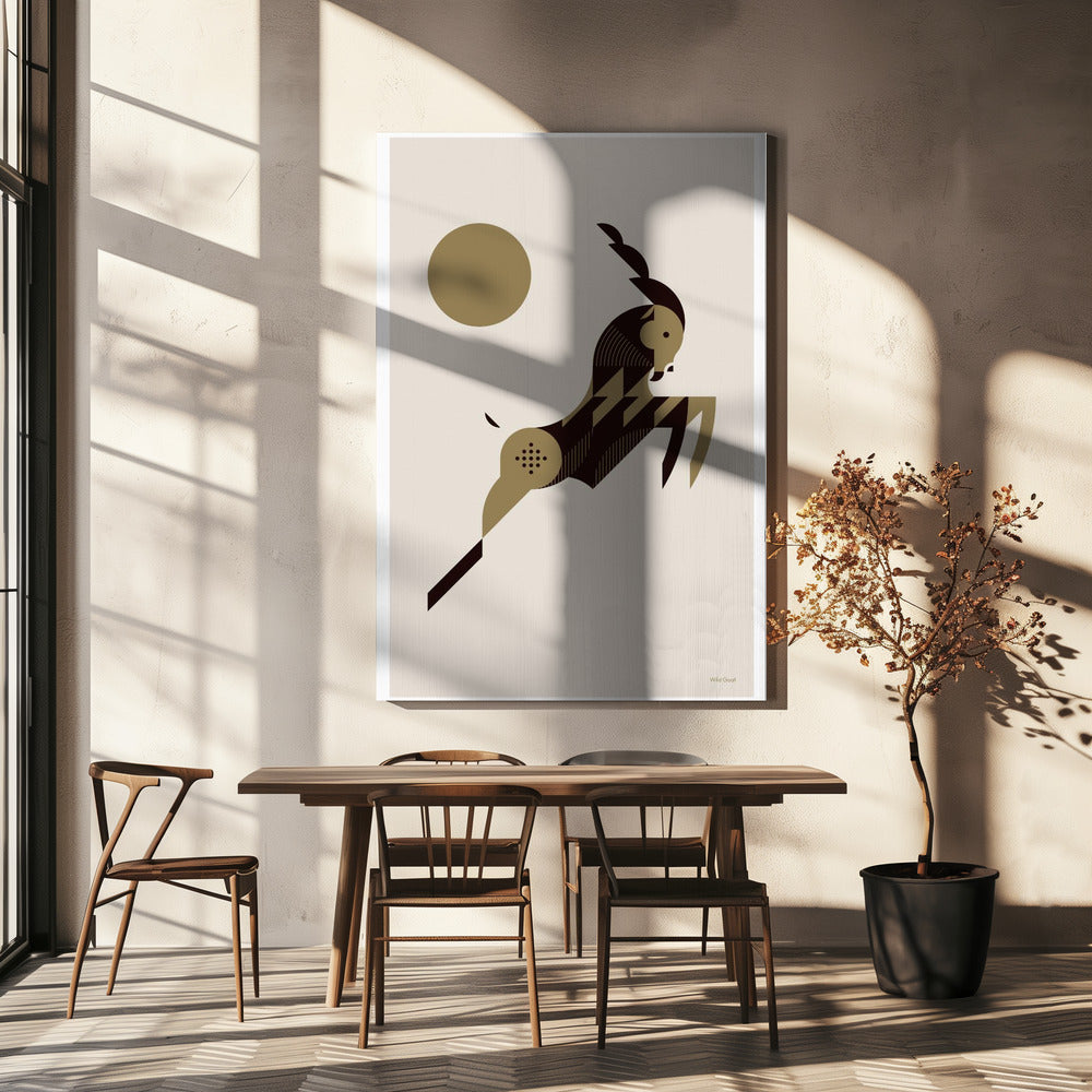 Golden Animals - Wild Goat (white) | Canvas