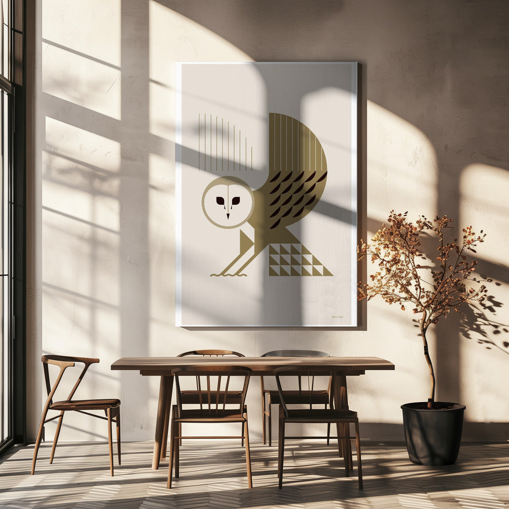 Golden Animals - Barn Owl (White) | Canvas