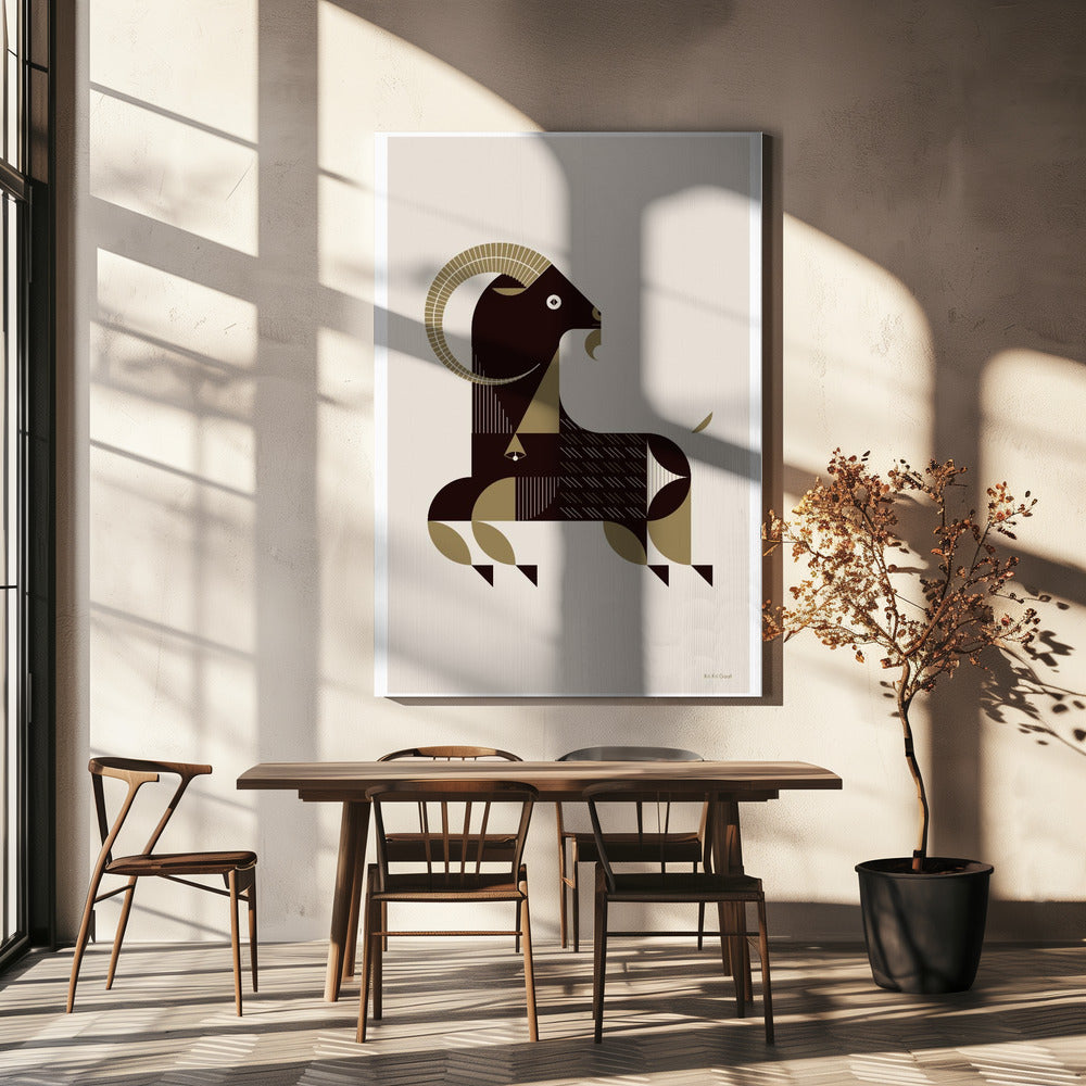 Golden Animals - Kri Kri Goat (White) | Canvas