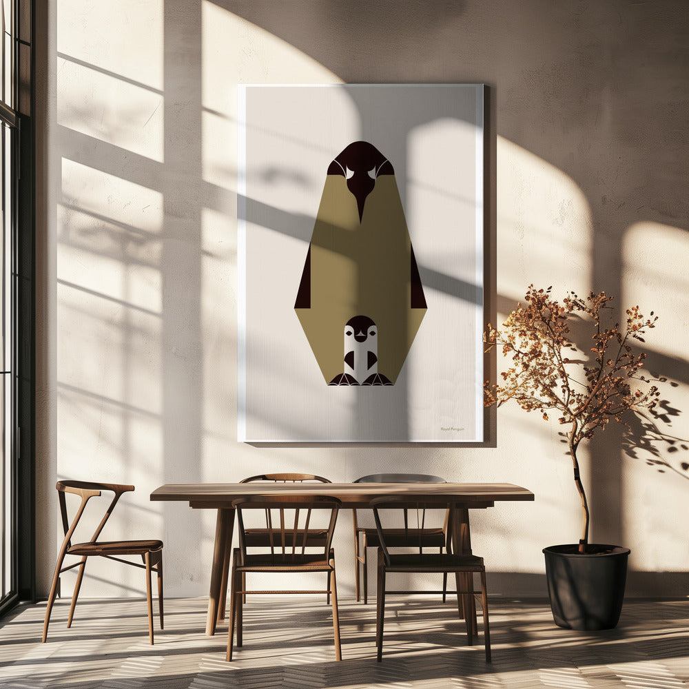Golden Animals - Royal Penguin (white) | Canvas