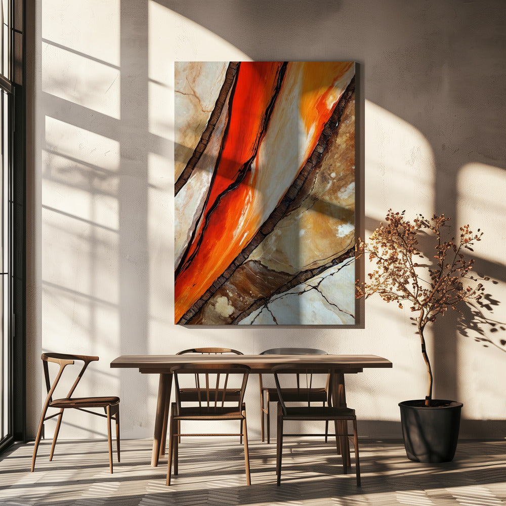 Fiery Canyon Veins | Canvas
