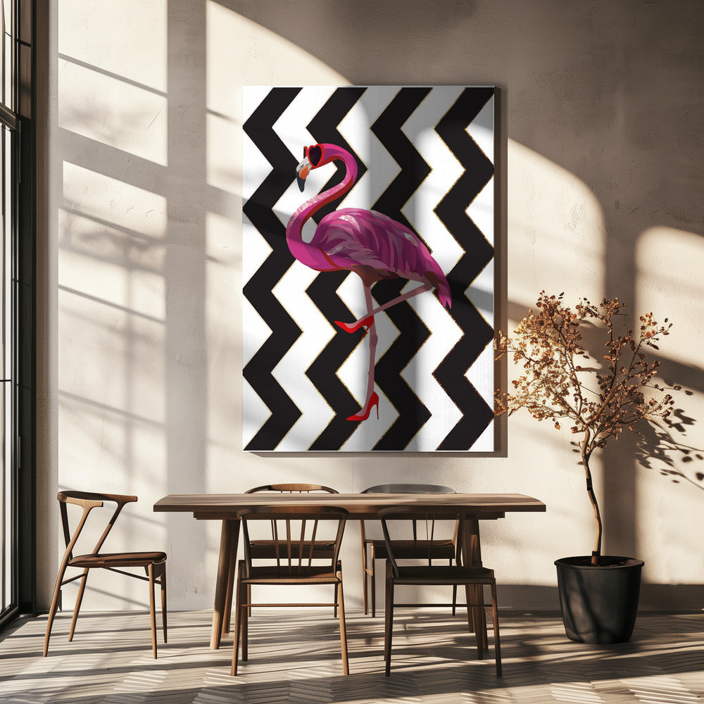 Flamingo heels Zigzag | Canvas